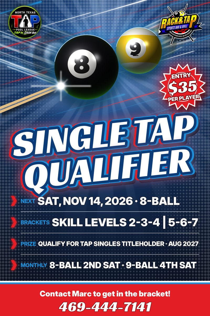 Single TAP Qualifier flyer
